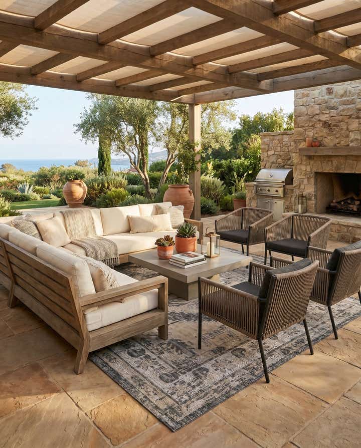 7' x 10' Easy-Clean Traditional Indoor / Outdoor Rug