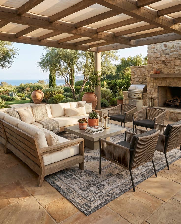 Detail image of 7' x 10' Easy-Clean Traditional Indoor / Outdoor Rug