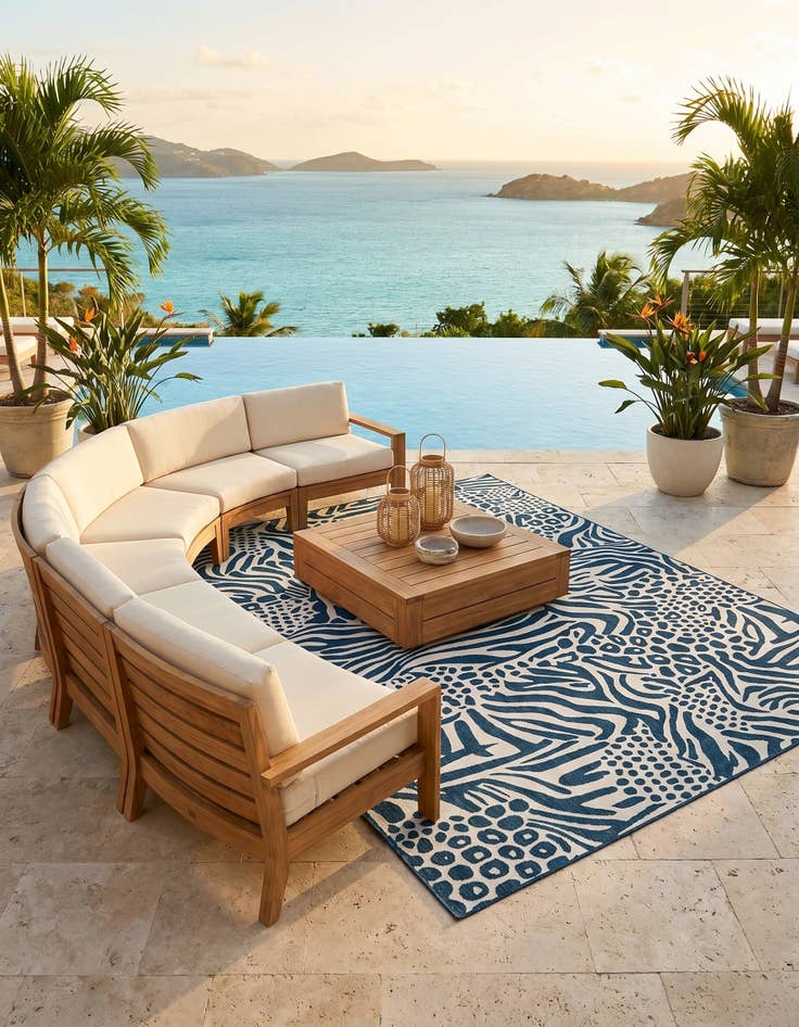 Detail image of 9' x 12' Easy-Clean Safari Indoor / Outdoor Rug