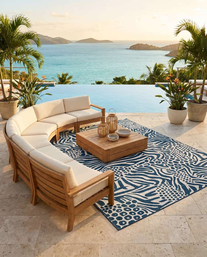 9' x 12' Easy-Clean Safari Indoor / Outdoor Rug