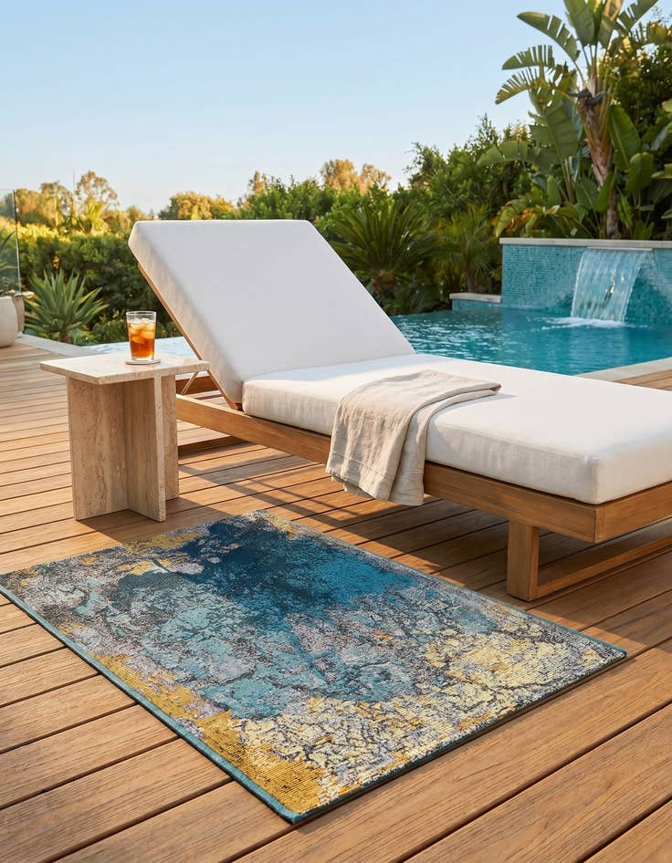Detail image of 2' x 3' Easy-Clean Modern Indoor / Outdoor Rug