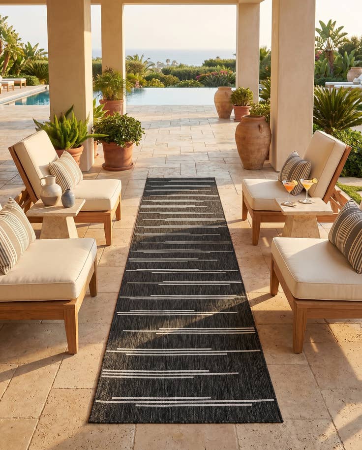 Detail image of 2' 7 x 12' Easy-Clean Modern Indoor / Outdoor Runner Rug