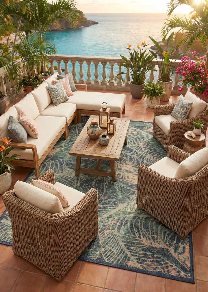 7' 10 x 10' Easy-Clean Baja Indoor / Outdoor Rug