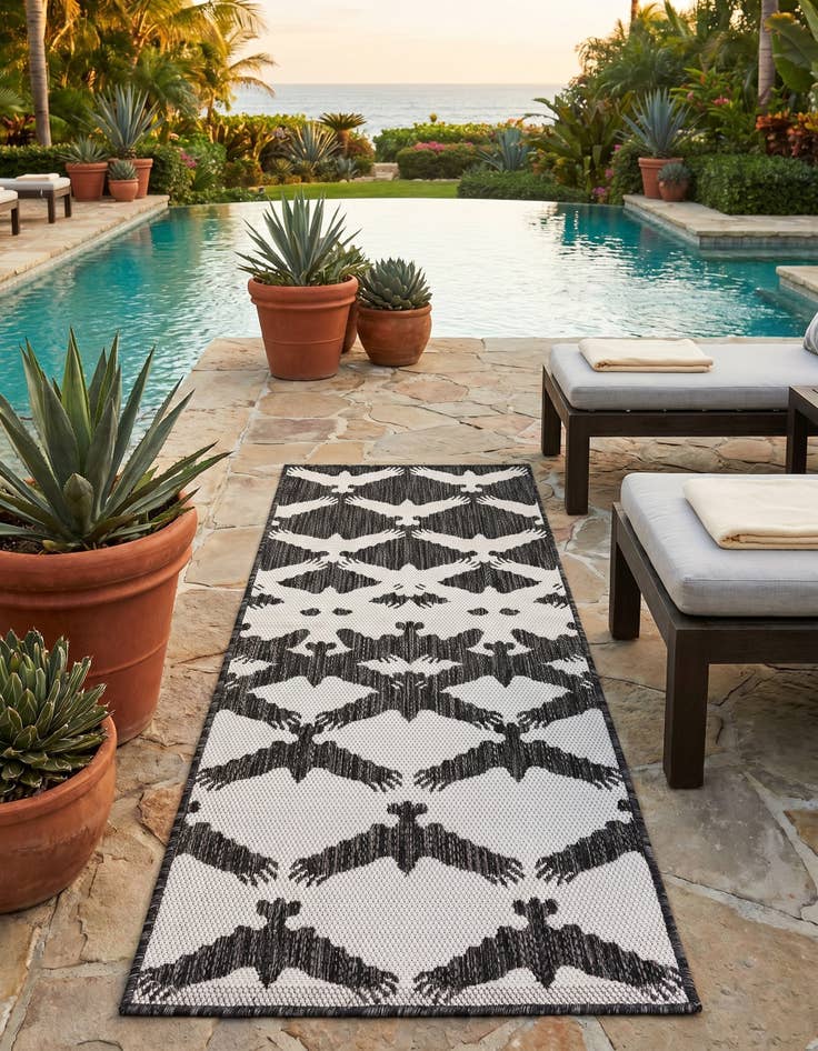 Detail image of 2' x 5' 3 Easy-Clean Modern Indoor / Outdoor Runner Rug