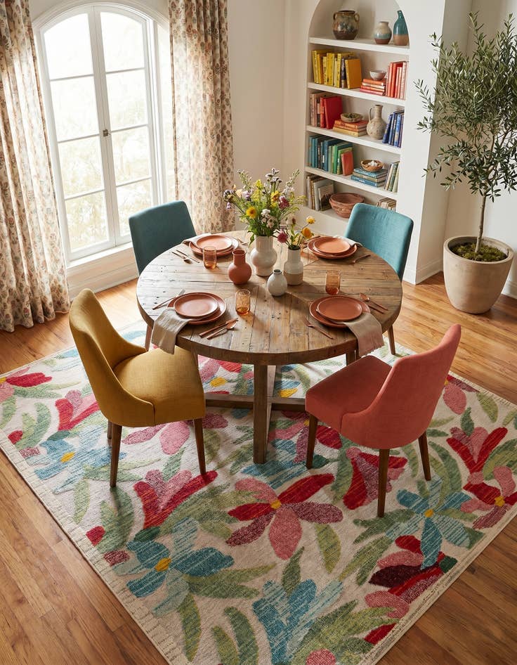 Detail image of 7' 10 x 7' 10 Easy-Clean Casablanca Indoor / Outdoor Square Rug