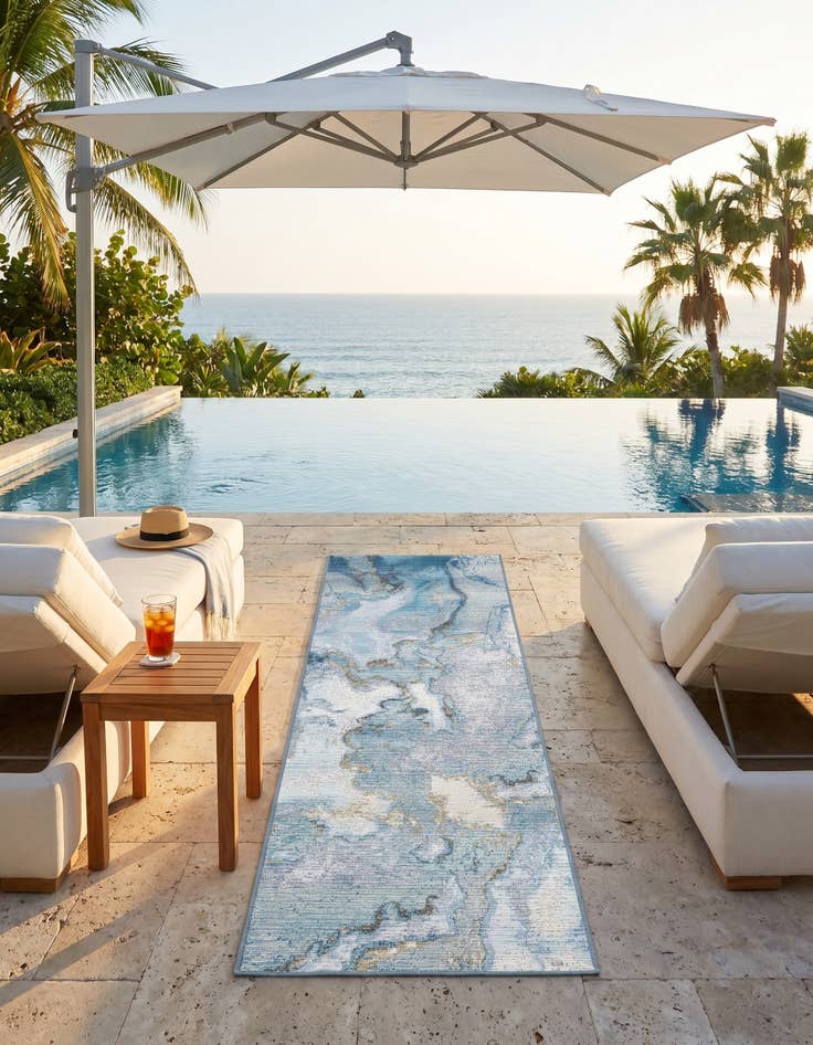 Detail image of 2' x 6' Easy-Clean Modern Indoor / Outdoor Runner Rug