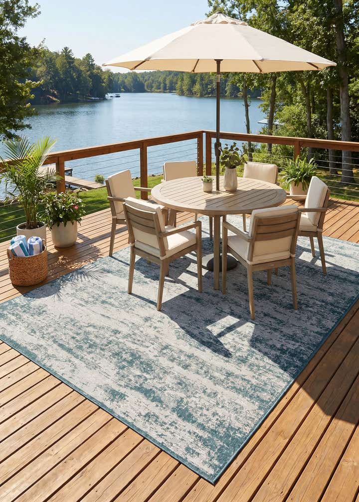 6' x 9' Easy-Clean Modern Indoor / Outdoor Rug