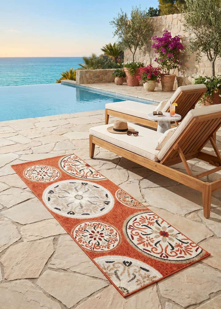 2' x 6' Easy-Clean Modern Indoor / Outdoor Runner Rug
