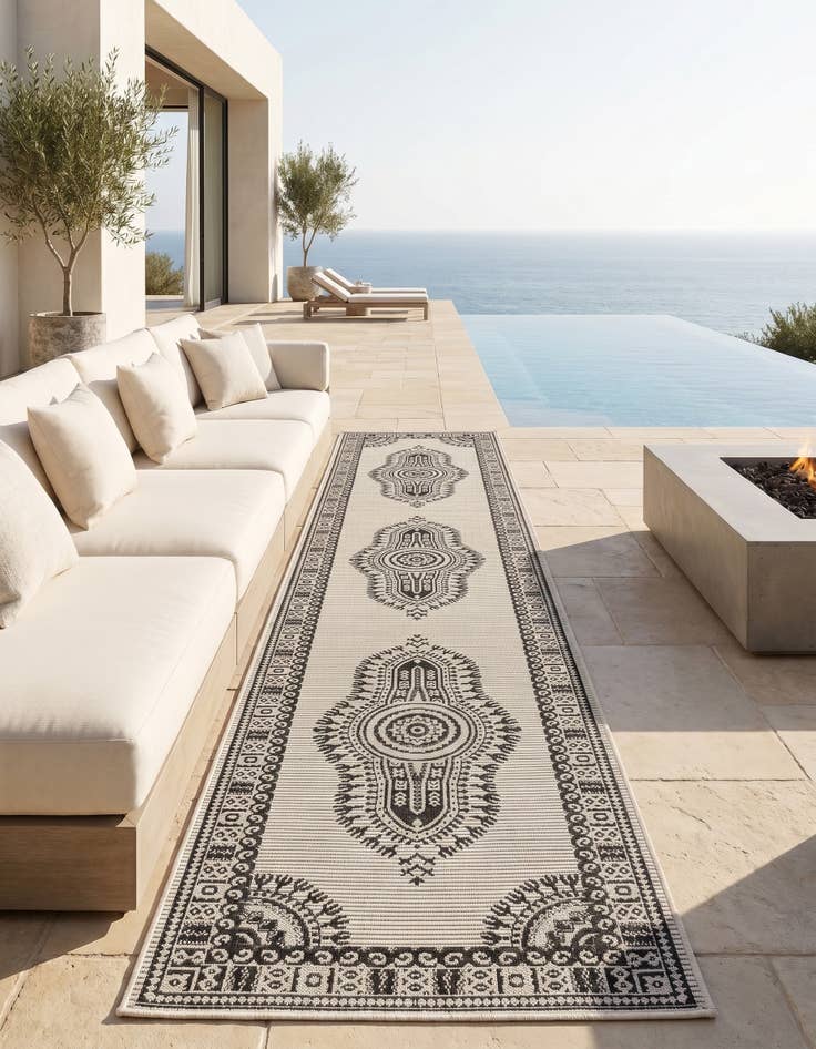 Detail image of 2' 7 x 12' Easy-Clean Traditional Indoor / Outdoor Runner Rug