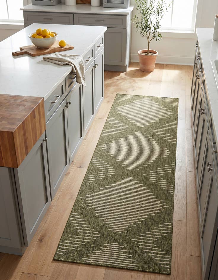 Detail image of 2' x 8' Easy-Clean Modern Indoor / Outdoor Runner Rug