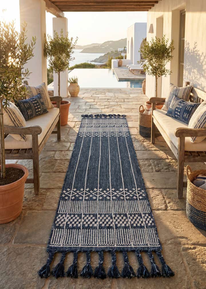 2' 2 x 8' 2 Easy-Clean Eco Bohemian Indoor / Outdoor Runner Rug