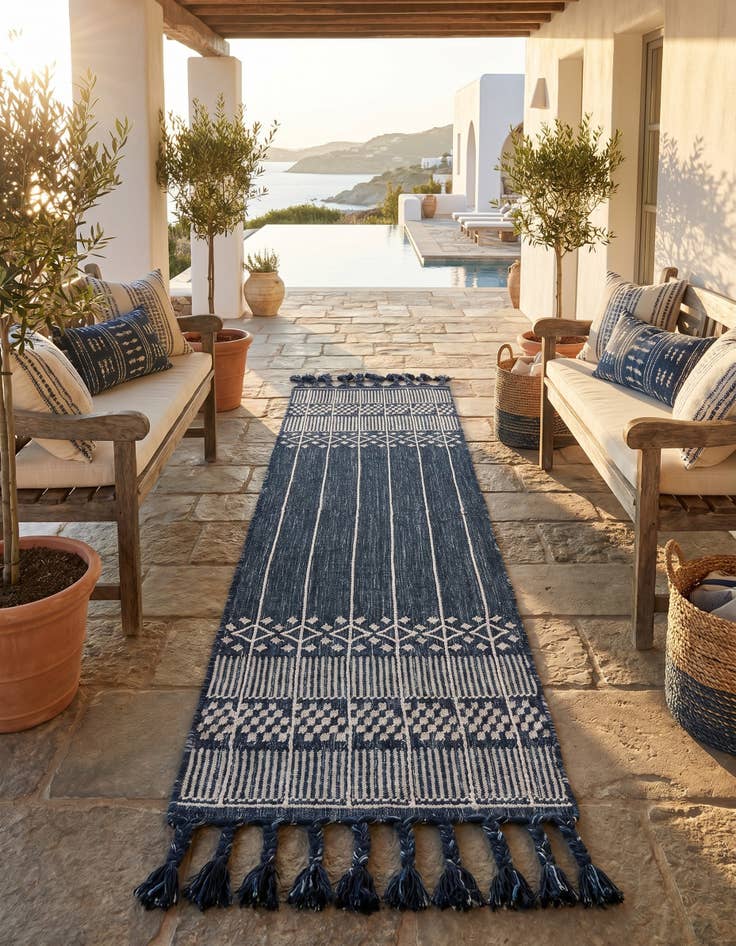 Detail image of 2' 2 x 8' 2 Easy-Clean Eco Bohemian Indoor / Outdoor Runner Rug