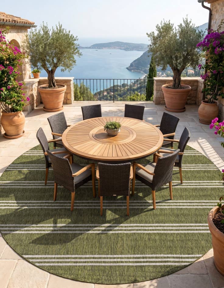 Detail image of 13' x 13' Easy-Clean Jill Zarin Anguilla Indoor / Outdoor Round Rug
