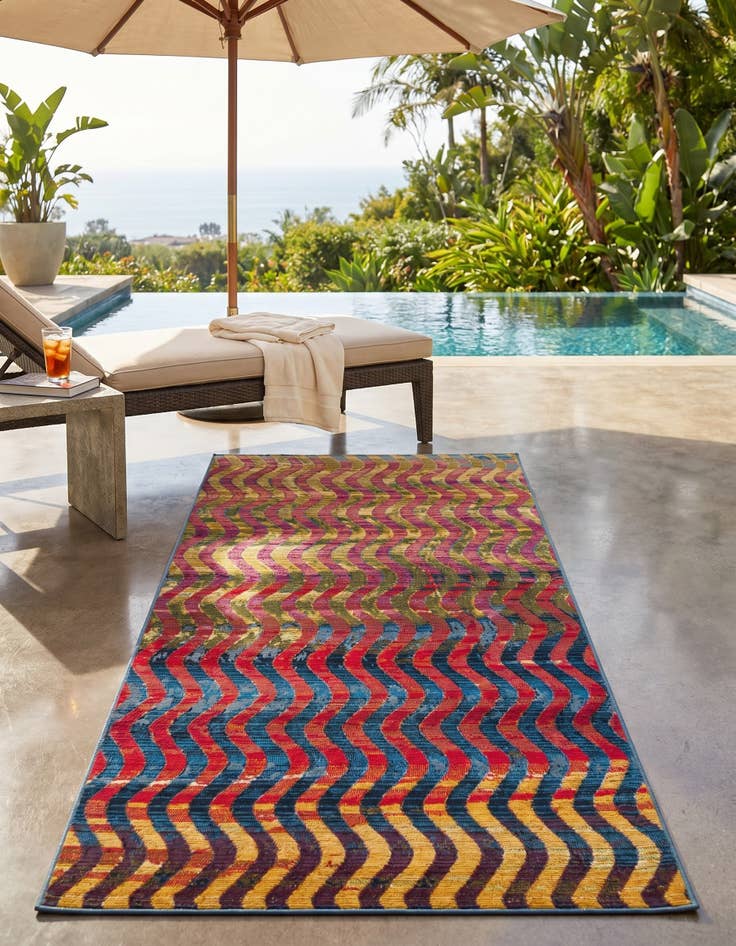 Detail image of 2' x 5' Easy-Clean Modern Indoor / Outdoor Runner Rug