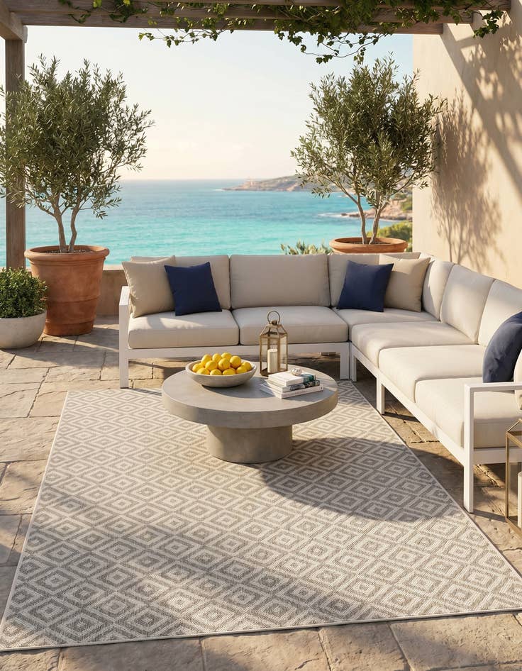 Detail image of 5' 3 x 8' Easy-Clean Jill Zarin Costa Rica Indoor / Outdoor Rug