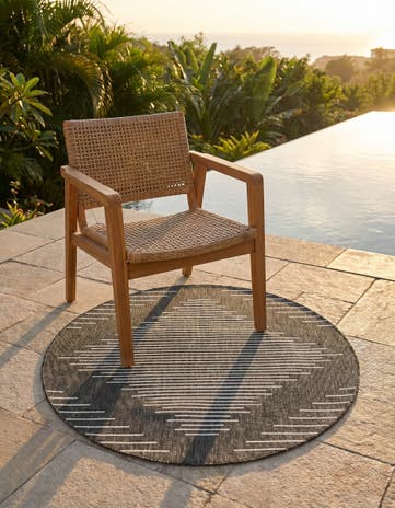 3' x 3' Easy-Clean Modern Indoor / Outdoor Round Rug