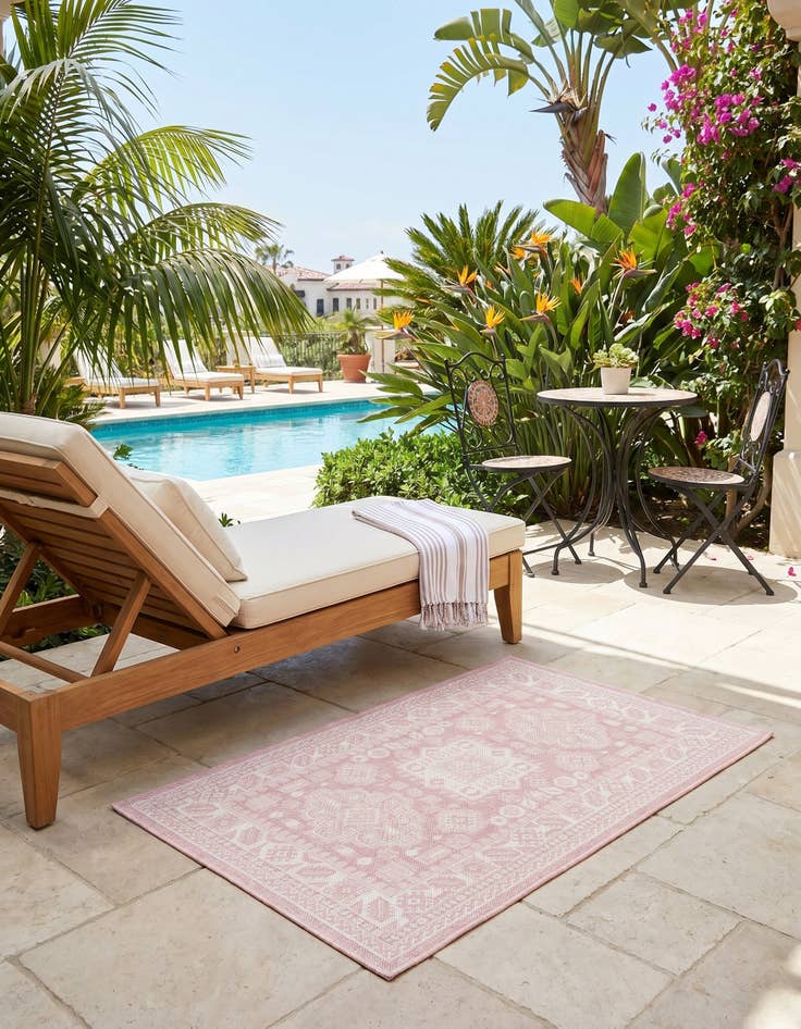 Detail image of 3' x 5' 3 Easy-Clean Aztec Indoor / Outdoor Rug