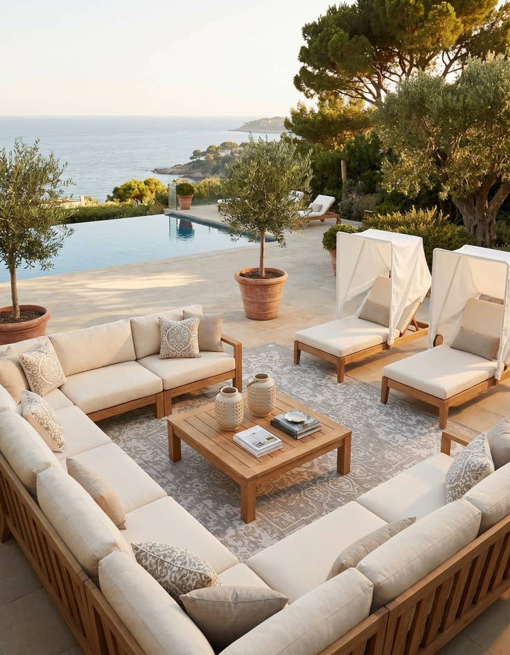Detail image of 13' x 13' Easy-Clean Jill Zarin Dubai Indoor / Outdoor Square Rug