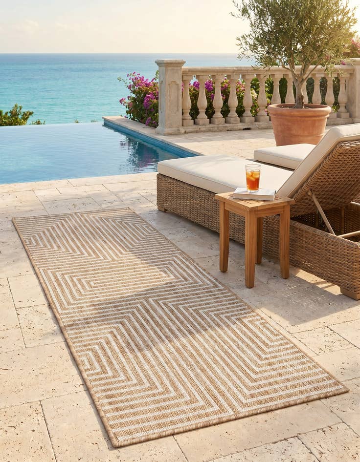 Detail image of 2' x 5' 3 Easy-Clean Modern Indoor / Outdoor Runner Rug