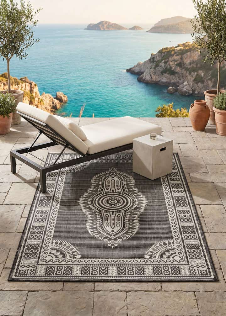 4' x 6' Easy-Clean Traditional Indoor / Outdoor Rug