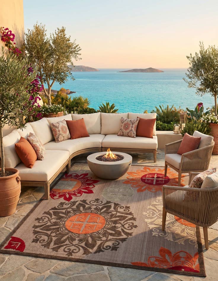 Detail image of 9' x 12' 2 Easy-Clean Modern Indoor / Outdoor Rug