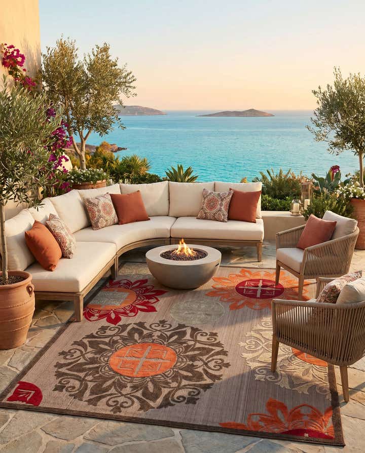 9' x 12' 2 Easy-Clean Modern Indoor / Outdoor Rug