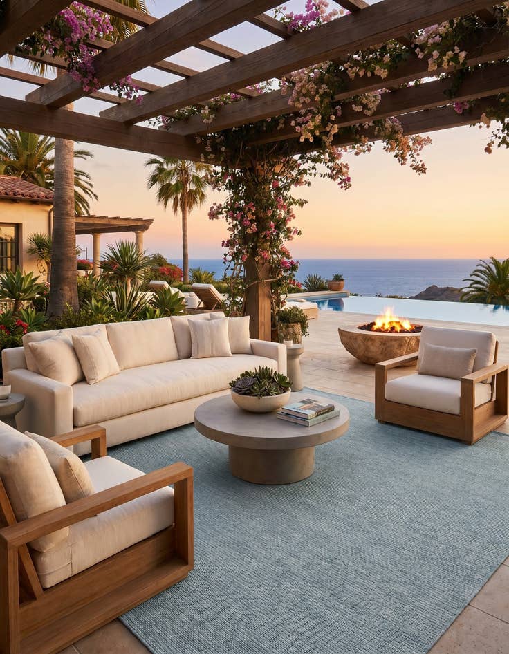 Detail image of 10' 8 x 10' 8 Easy-Clean Solid Indoor / Outdoor Square Rug