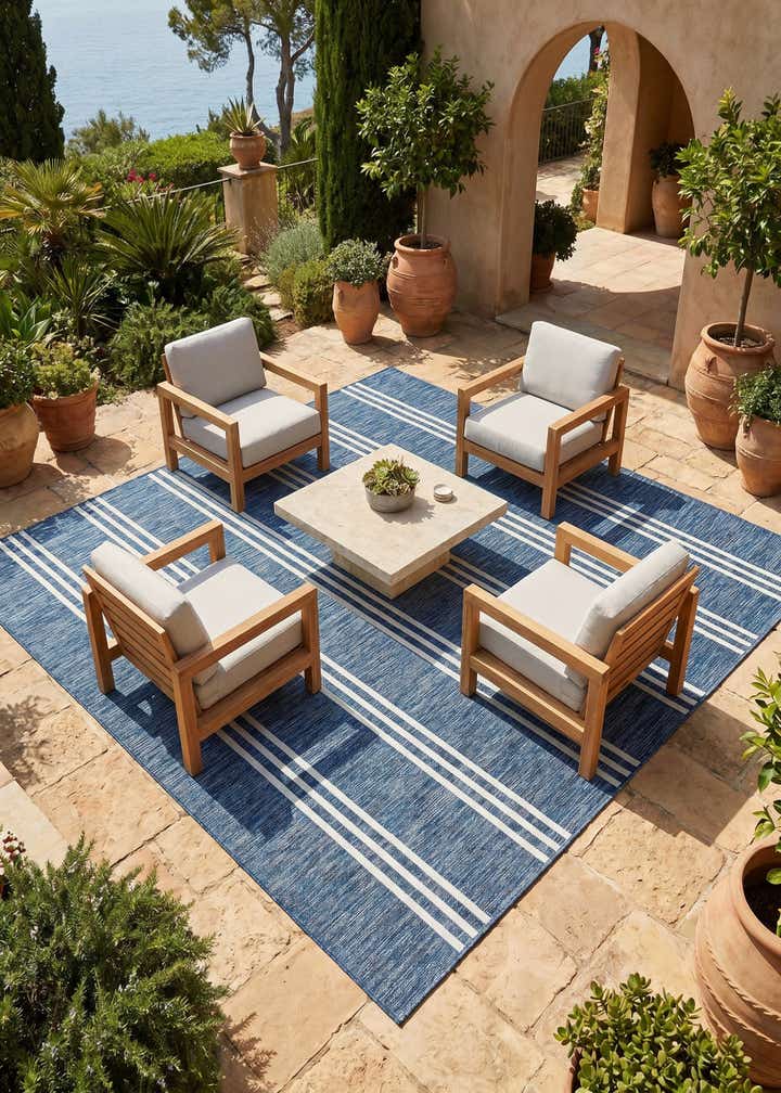 7' 10 x 7' 10 Easy-Clean Jill Zarin Anguilla Indoor / Outdoor Square Rug