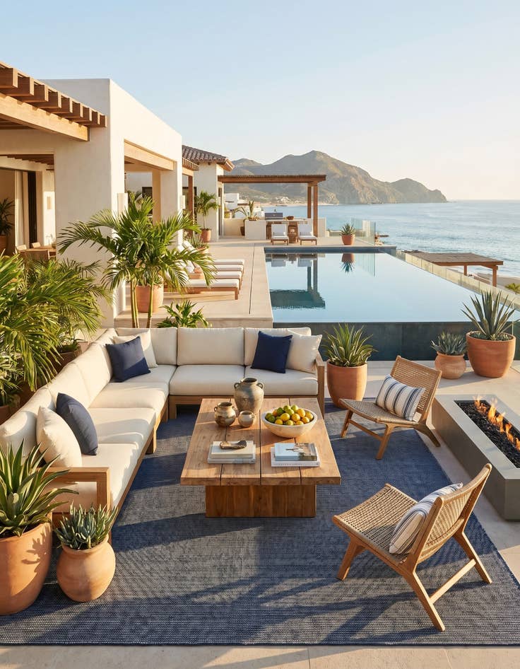 Detail image of 9' x 12' Easy-Clean Jill Zarin Palm Springs Indoor / Outdoor Rug