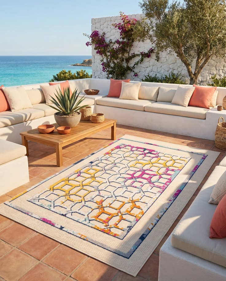 Detail image of 5' 3 x 7' 7 Easy-Clean Indoor / Outdoor Rug