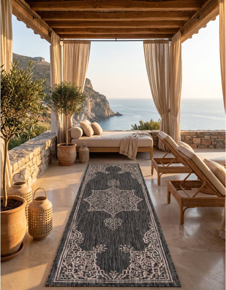 Detail image of 2' x 6' Easy-Clean Traditional Indoor / Outdoor Runner Rug