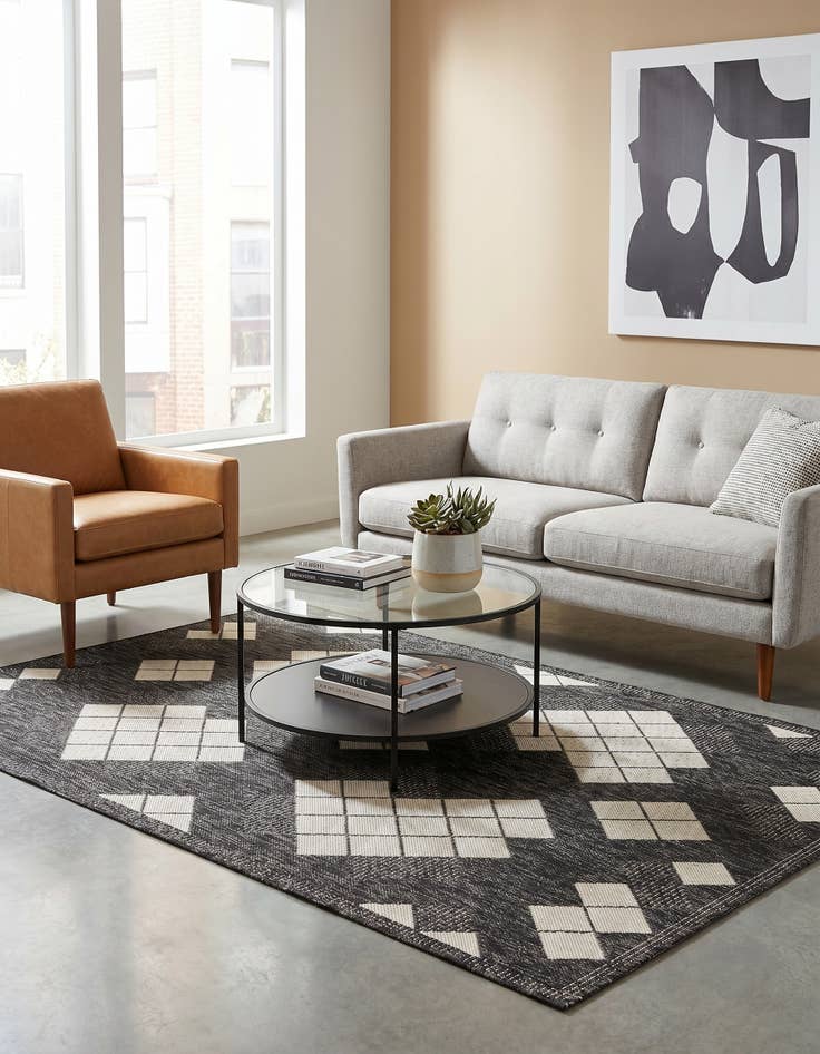 Detail image of 4' x 6' Easy-Clean Modern Indoor / Outdoor Rug