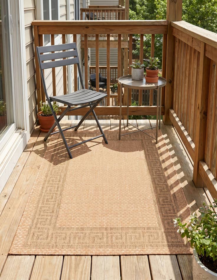 Detail image of 3' 3 x 5' Easy-Clean Border Indoor / Outdoor Rug