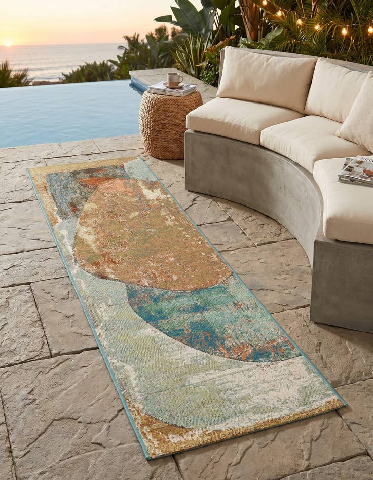 Detail image of 2' x 6' 1 Easy-Clean Modern Indoor / Outdoor Runner Rug