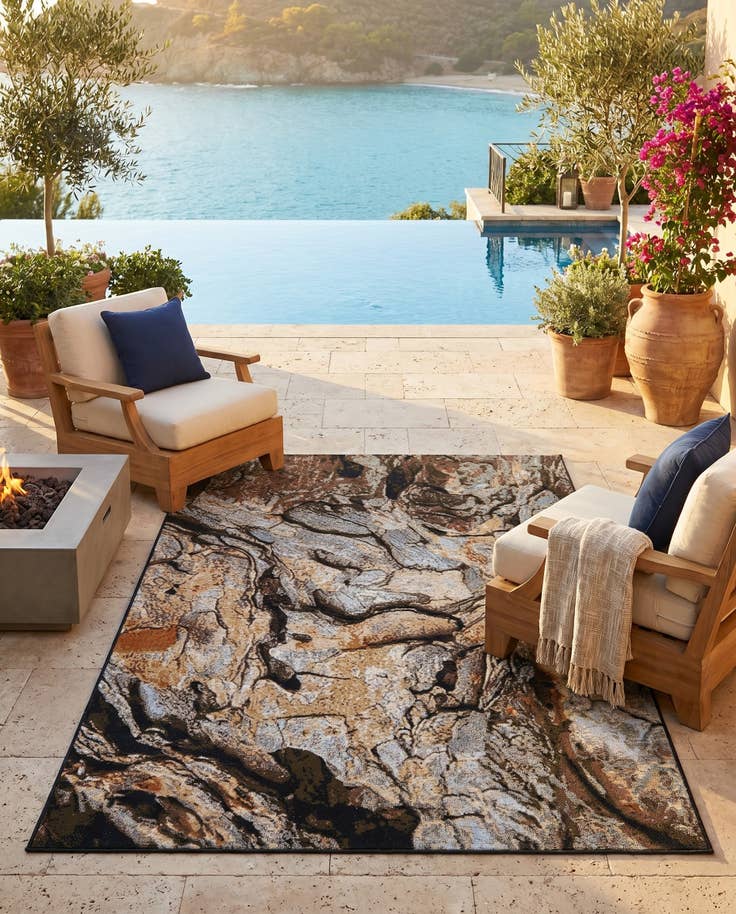 Detail image of 5' x 8' Easy-Clean Modern Indoor / Outdoor Rug