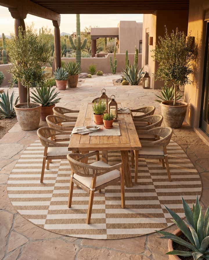 13' x 13' Easy-Clean Ribbon Indoor / Outdoor Round Rug
