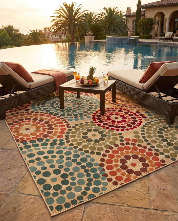 7' 10 x 10' Easy-Clean Modern Indoor / Outdoor Rug
