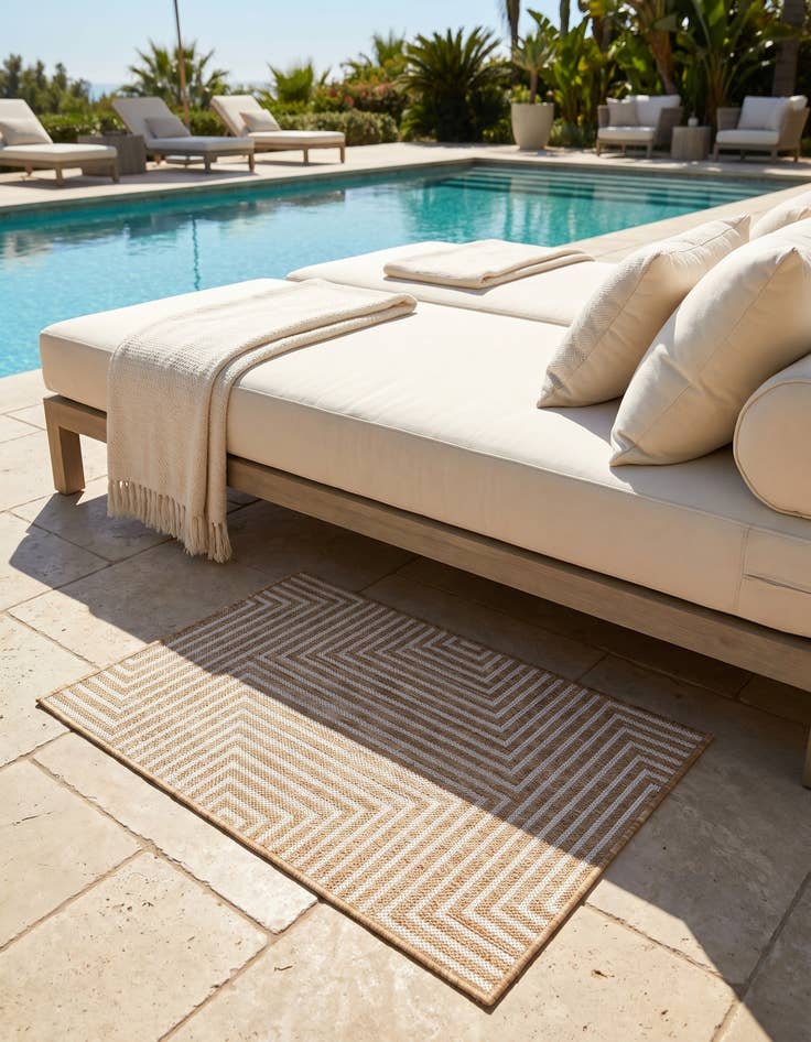 Detail image of 2' x 3' Easy-Clean Modern Indoor / Outdoor Rug