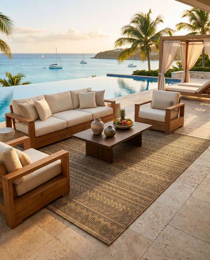 8' x 11' 4 Easy-Clean Modern Indoor / Outdoor Rug