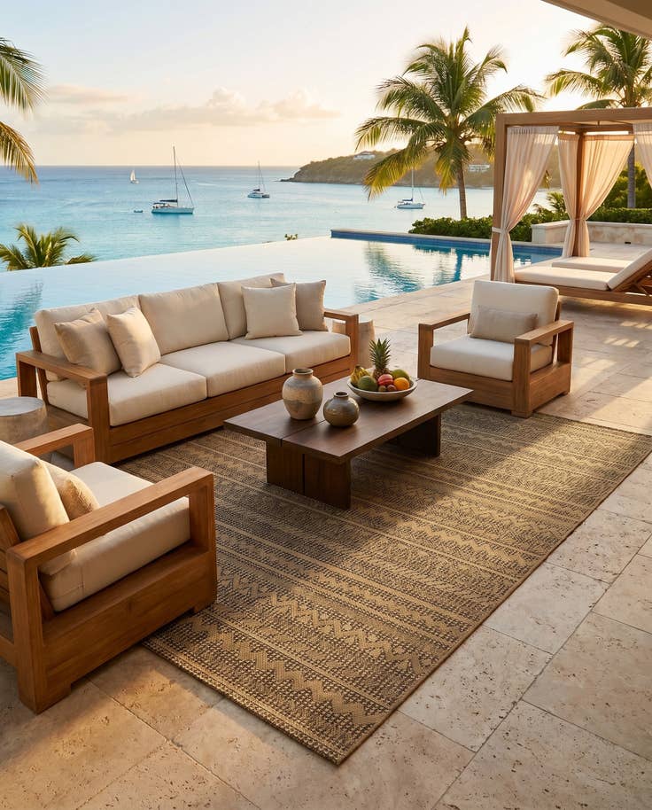 Detail image of 8' x 11' 4 Easy-Clean Modern Indoor / Outdoor Rug