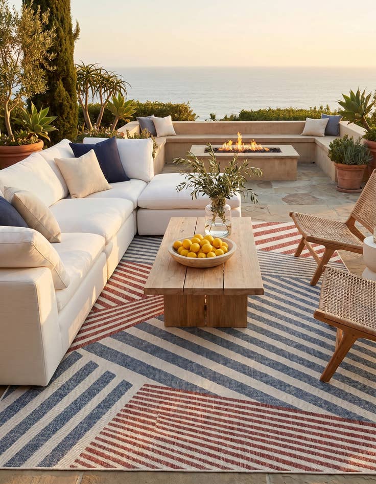 Detail image of 7' 10 x 10' Easy-Clean Jill Zarin Indoor / Outdoor Rug