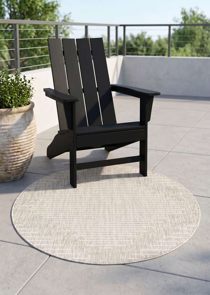 3' x 3' Easy-Clean Modern Indoor / Outdoor Round Rug