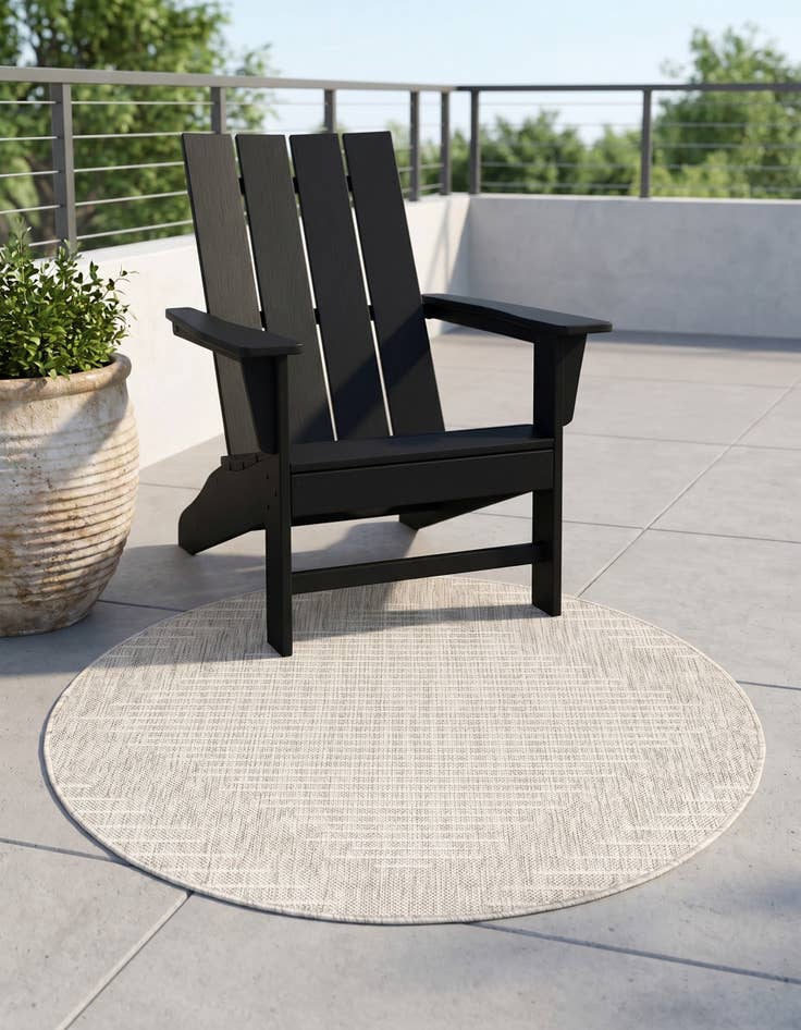 Detail image of 3' x 3' Easy-Clean Modern Indoor / Outdoor Round Rug