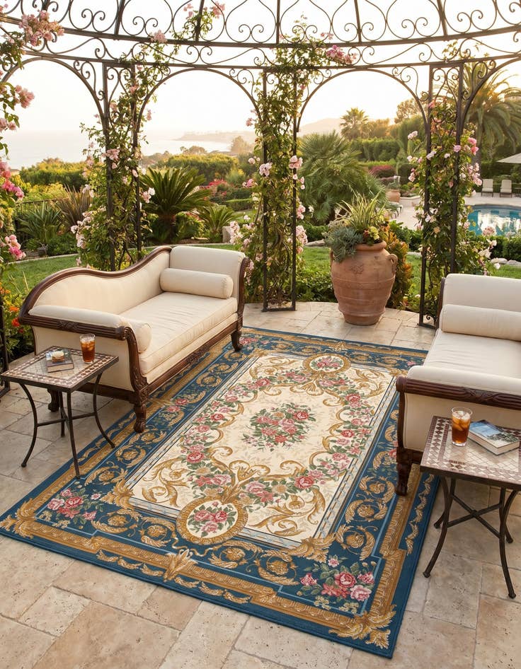 Detail image of 5' x 8' Easy-Clean Traditional Indoor / Outdoor Rug