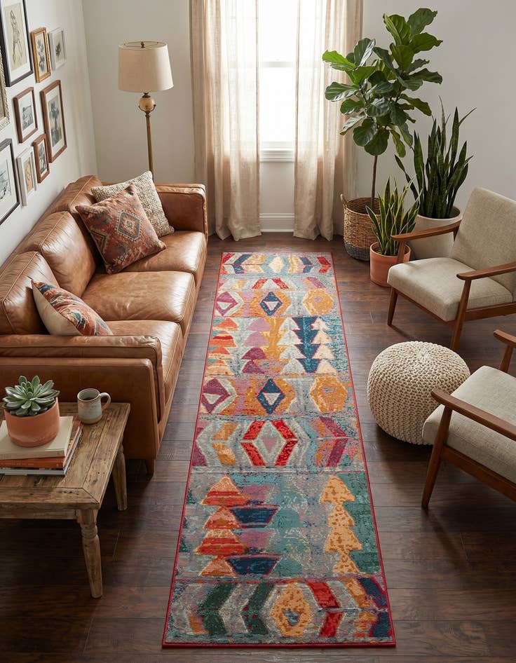 Detail image of 2' 7 x 10' Easy-Clean Modern Indoor / Outdoor Runner Rug