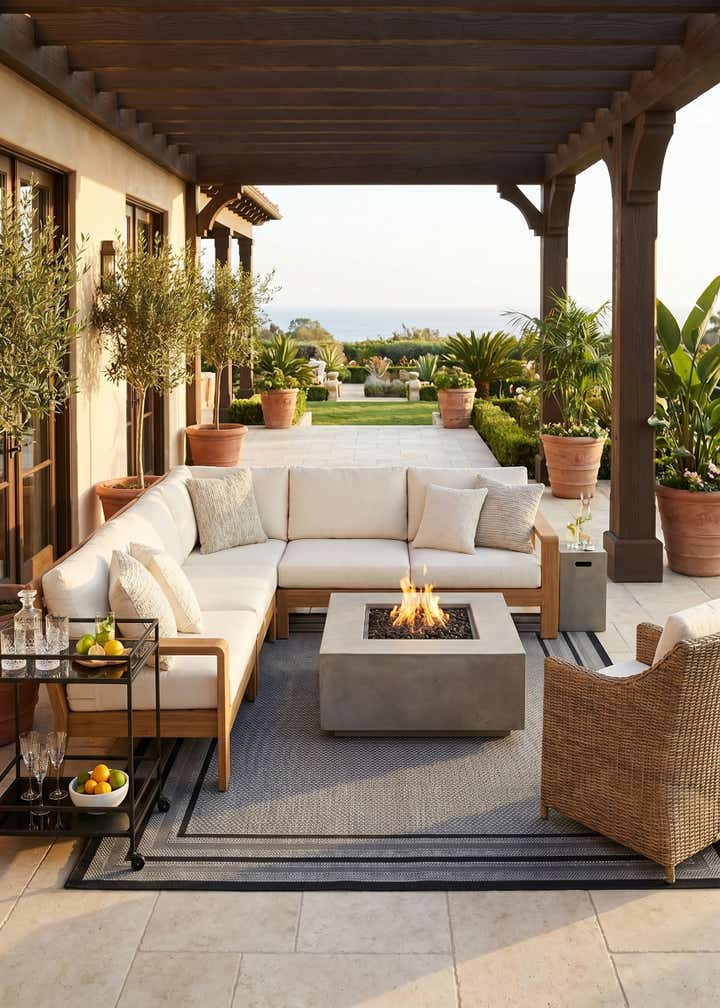 7' 10 x 10' Easy-Clean Border Indoor / Outdoor Rug