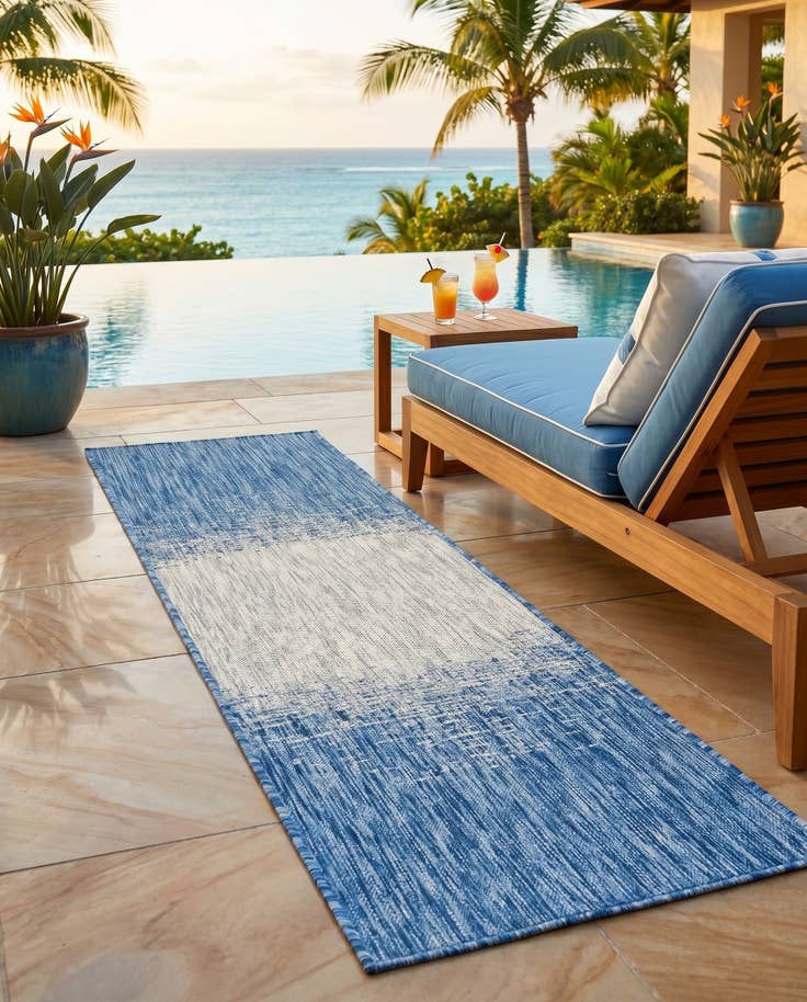 Detail image of 2' x 6' Easy-Clean Modern Indoor / Outdoor Runner Rug