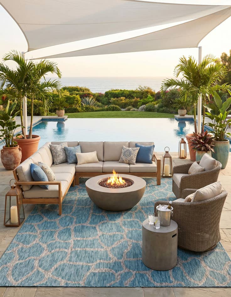 Detail image of 9' x 12' Easy-Clean Safari Indoor / Outdoor Rug