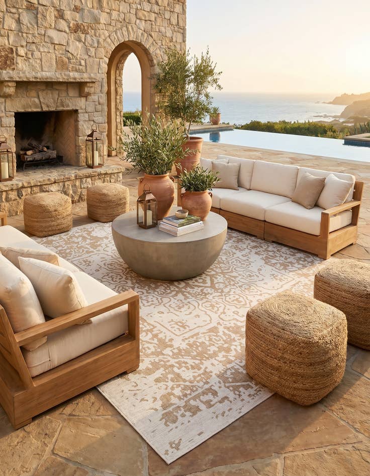 Detail image of 13' x 13' Easy-Clean Jill Zarin Dubai Indoor / Outdoor Square Rug