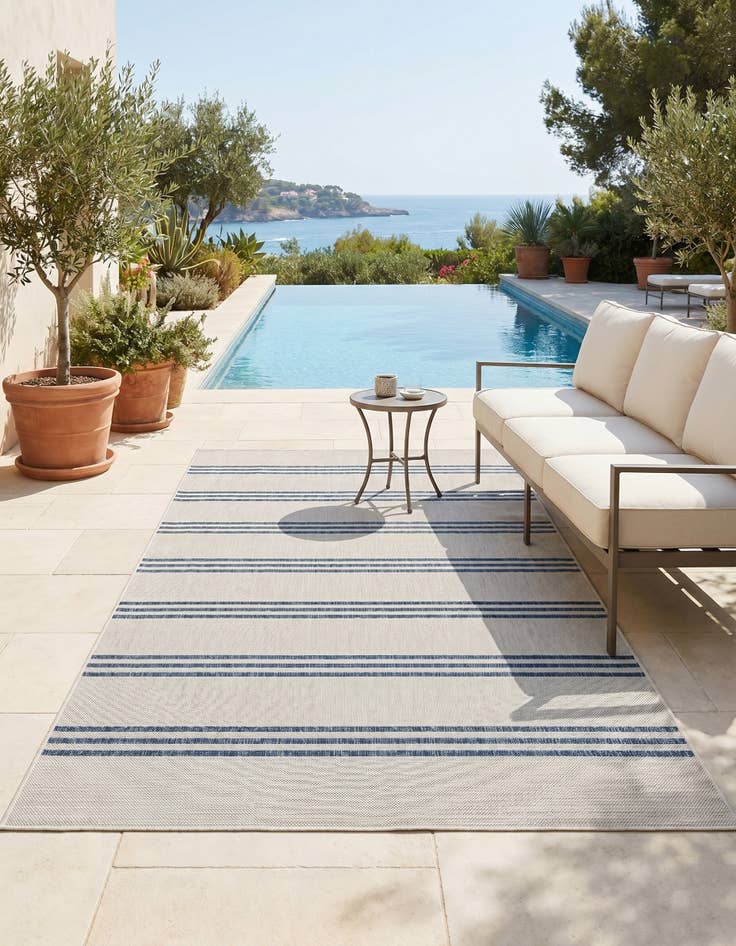 Detail image of 5' 3 x 8' Easy-Clean Jill Zarin Anguilla Indoor / Outdoor Rug